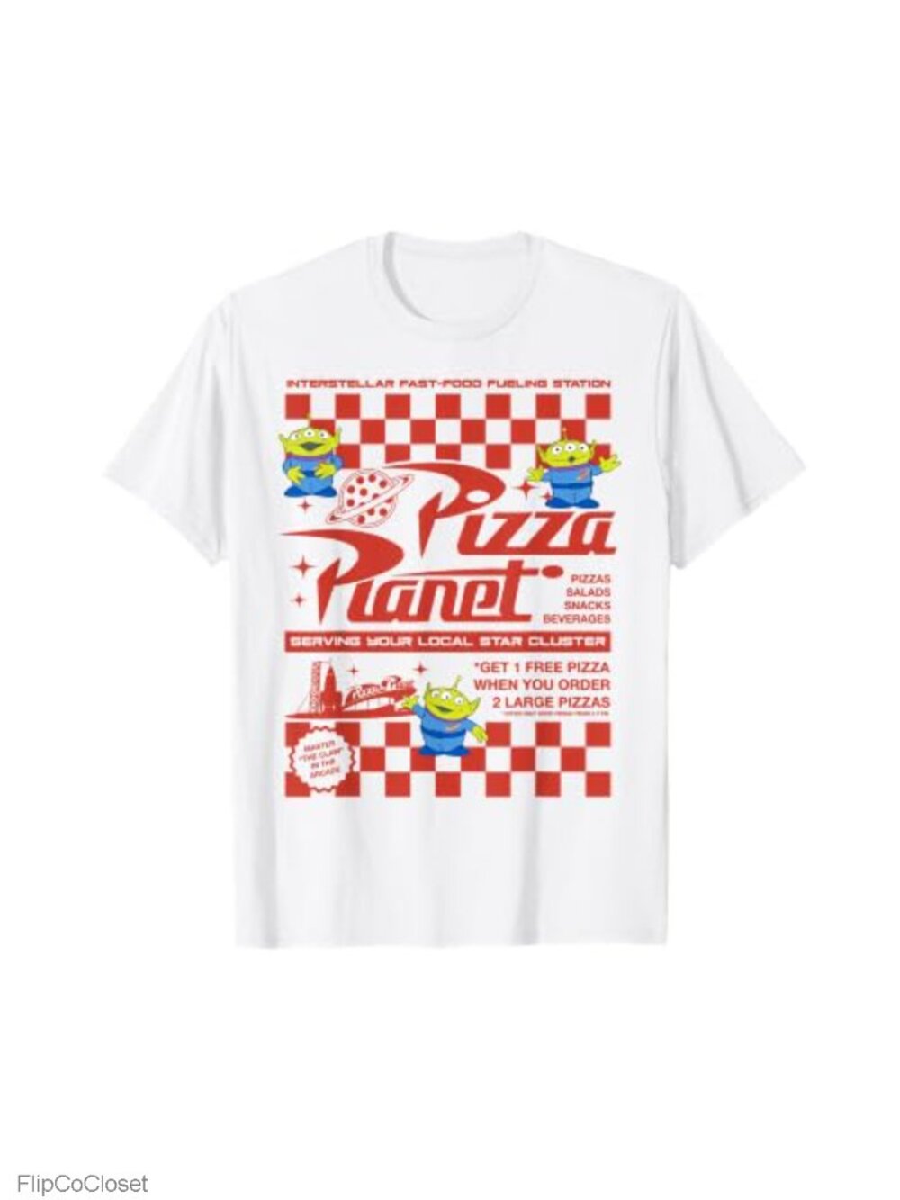 Disney Toy Story Pizza Planet Retro Flyer Graphic Tee Classic Fit
